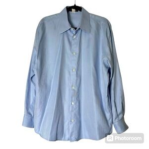 Gianni Versace Button Up Dress Shirt Mens 30 Italy Blue Designer Luxury Logo